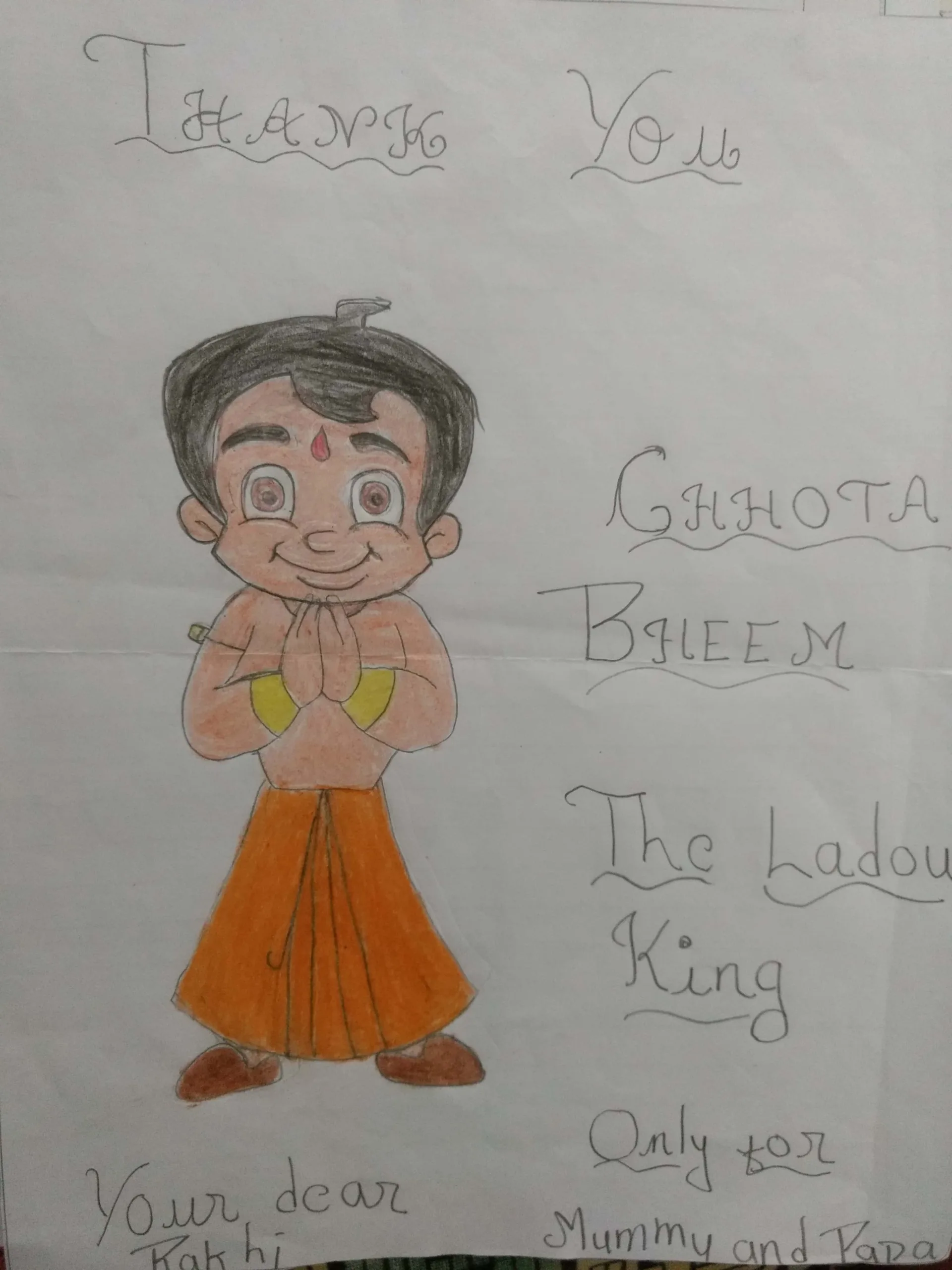 Chhota Bheem chhota bheem crayon drawing
