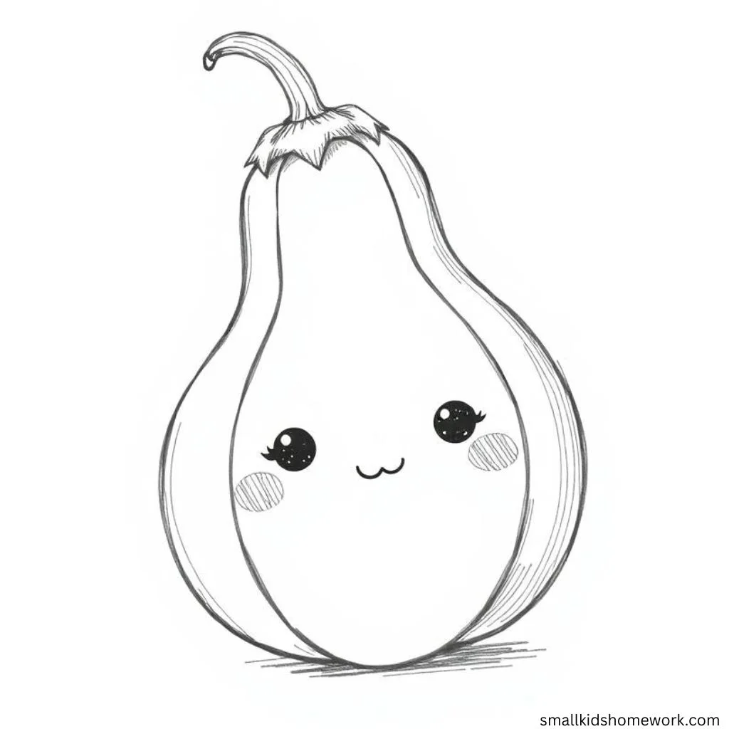 smiling-bottle-gourd-utline-picture